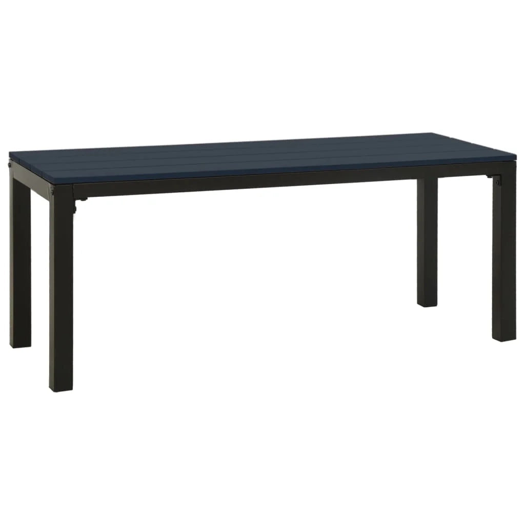 Panca da giardino arredo da esterno per patio terrazza 110 cm acciaio e WPC nero 02_0011164