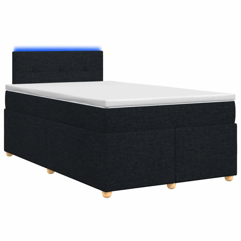 Letto box spring con materasso Nero 120 x 200 cm Tessuto 3452396