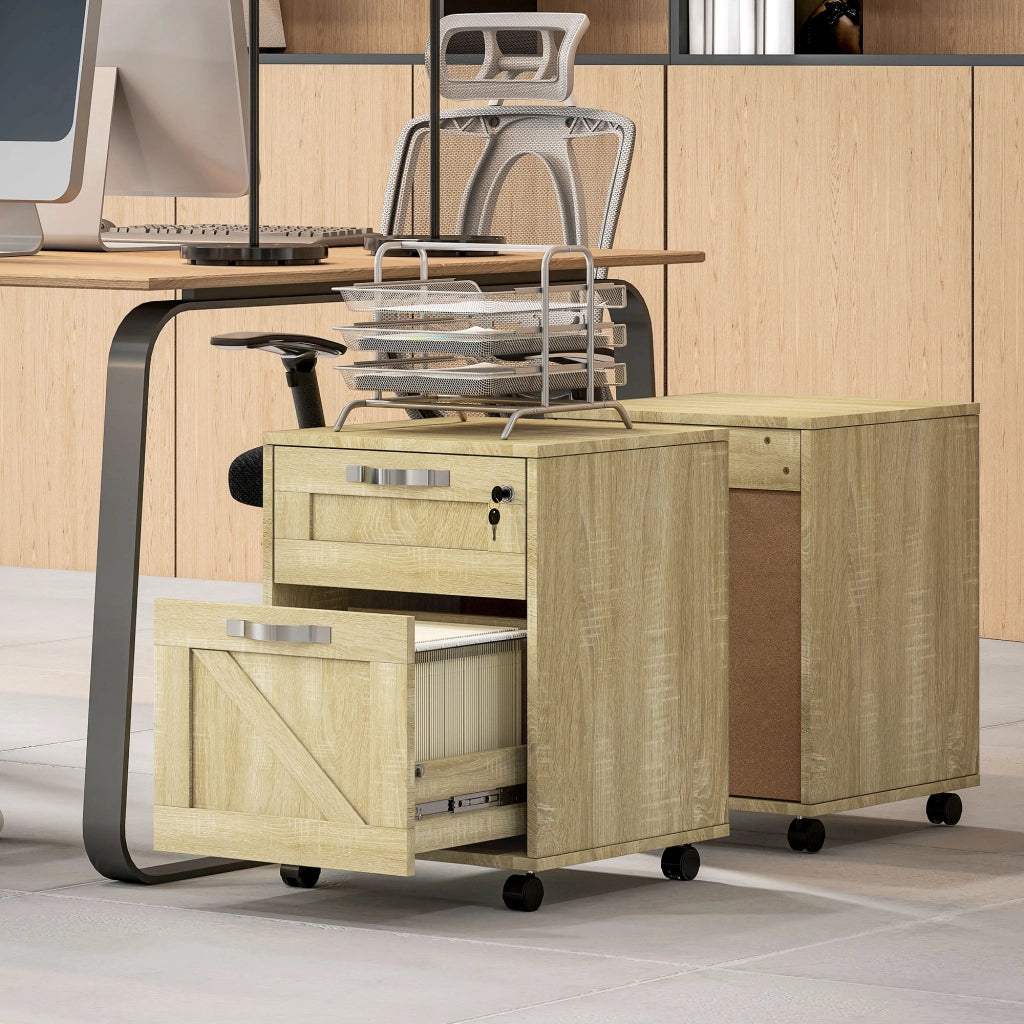 Scrivania con Cassetti ¨C Zephmum ¨C 41x42x56cm Legno Naturale