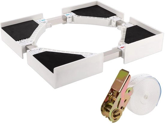 Pannello di appoggio universale con supporto regolabile - 50-70 cm - Stabilità duratura - Antiscivolo - Kit di assemblaggio per lavatrice e asciugatrice