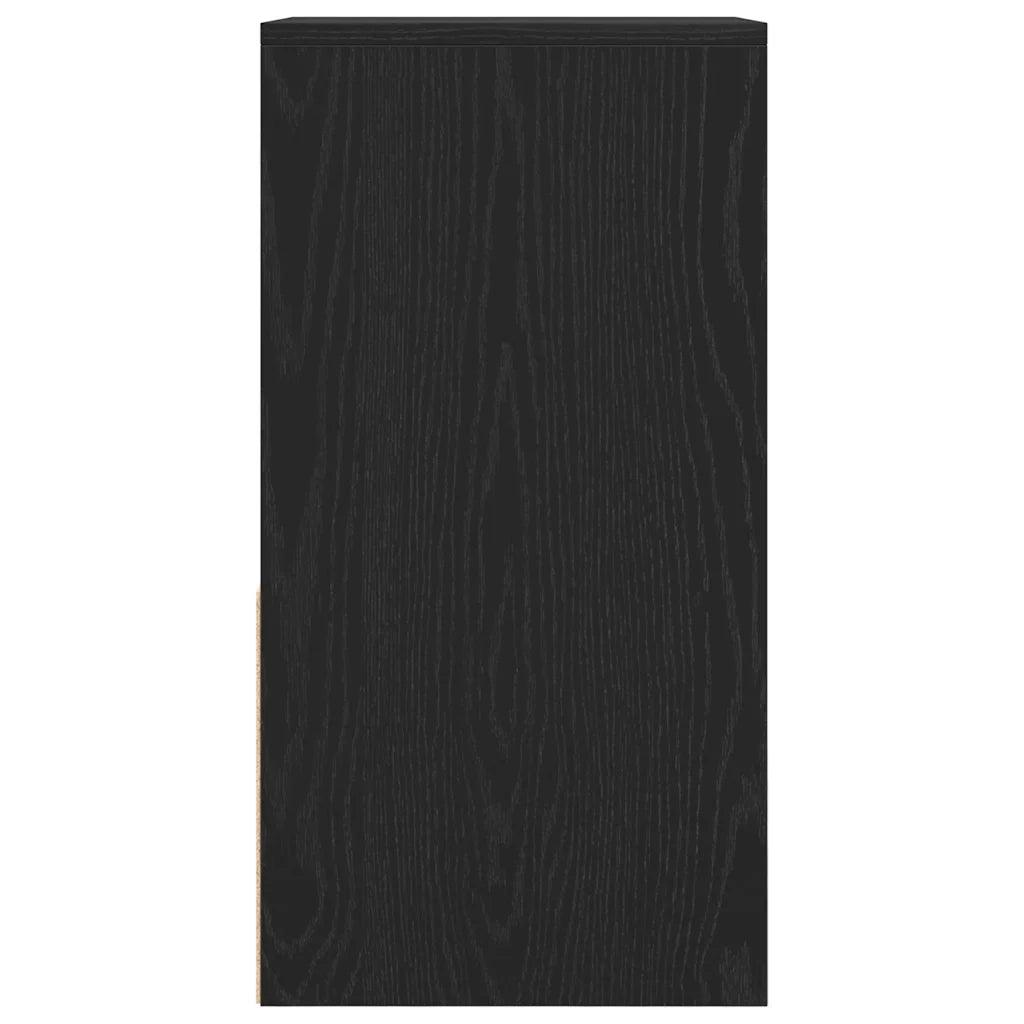 vidaXL Comodino con Cassetto Rovere Nero 35x34x66,5 cm
