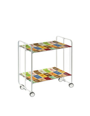 Carrello da cucina pieghevole bianco con ruote BAUHAUS 2 ripiani