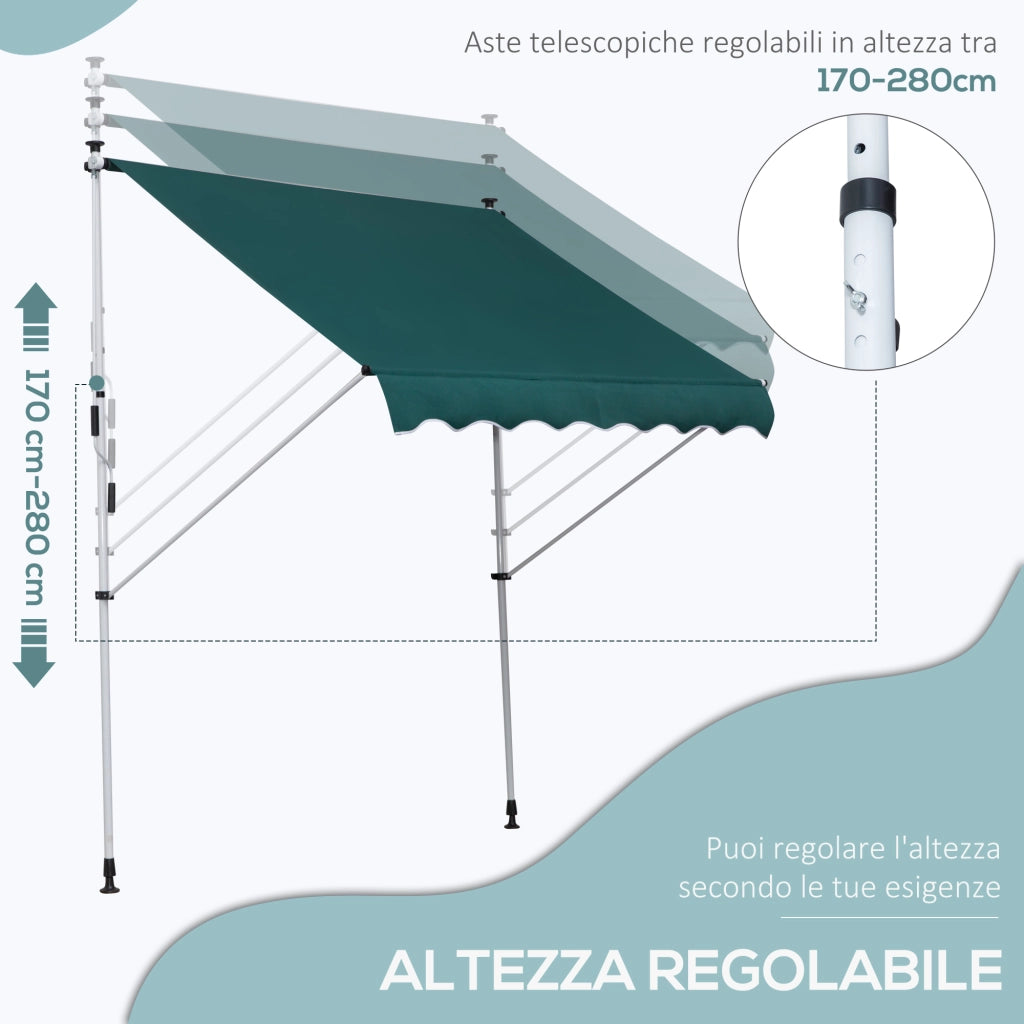 Tenda da Sole da Giardino ¨C Zephmum ¨C Verde 2x1.5m
