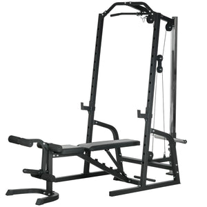 Stazione Fitness Multifunzione 152x105x212 cm in Acciaio Nero