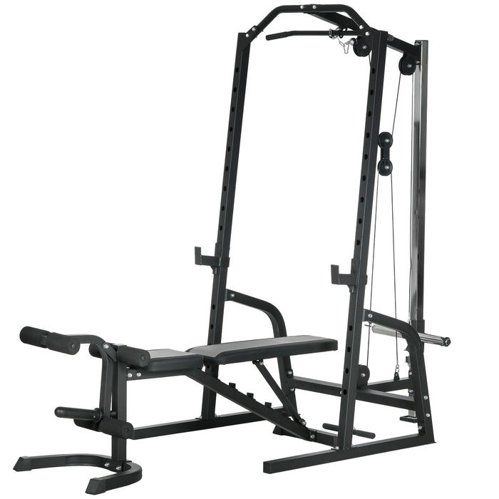 Stazione Fitness Multifunzione 152x105x212 cm in Acciaio Nero