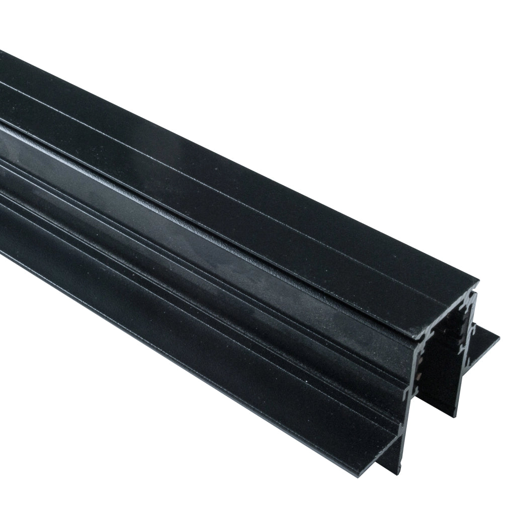 Binario elettrificato da incasso sistema magnetico colore nero lunghezza 1mt alimentazione 48V supporto per faretti LED track