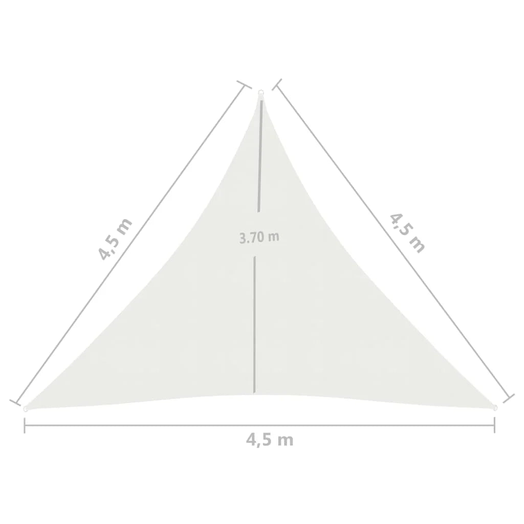 Vela ombreggiante/ombrellone 160 g/m² 4,5 x 4,5 x 4,5 m HDPE bianco 02_0009024