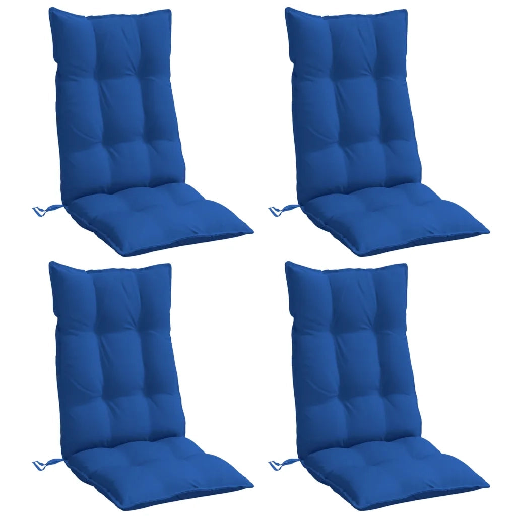Cuscini Sedia con Schienale Alto 4 pz Blu Reale Tessuto Oxfordcod mxl 114661