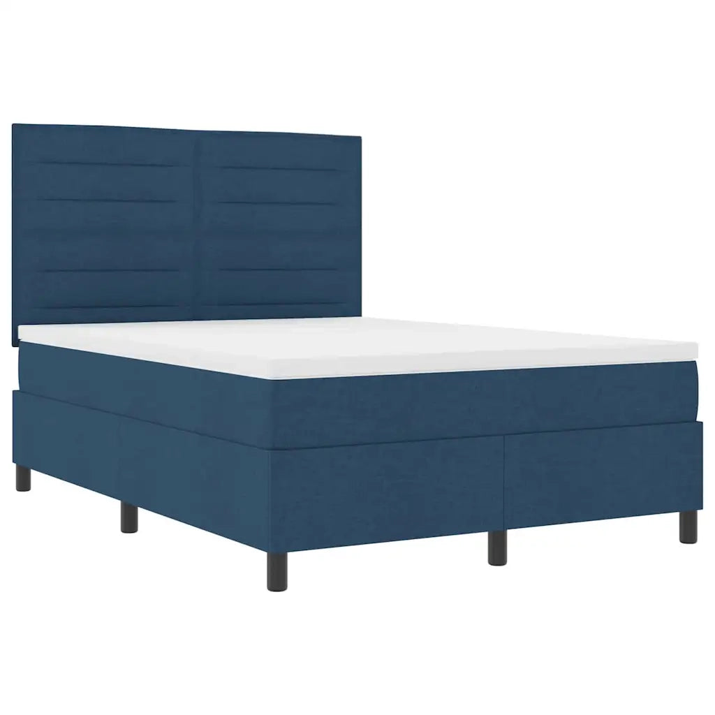 Letto a molle con materasso con led Blu 140 x 190 cm Tessuto 3342794