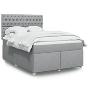 Giroletto a Molle con Materasso Grigio Chiaro 140x190cm Tessuto
