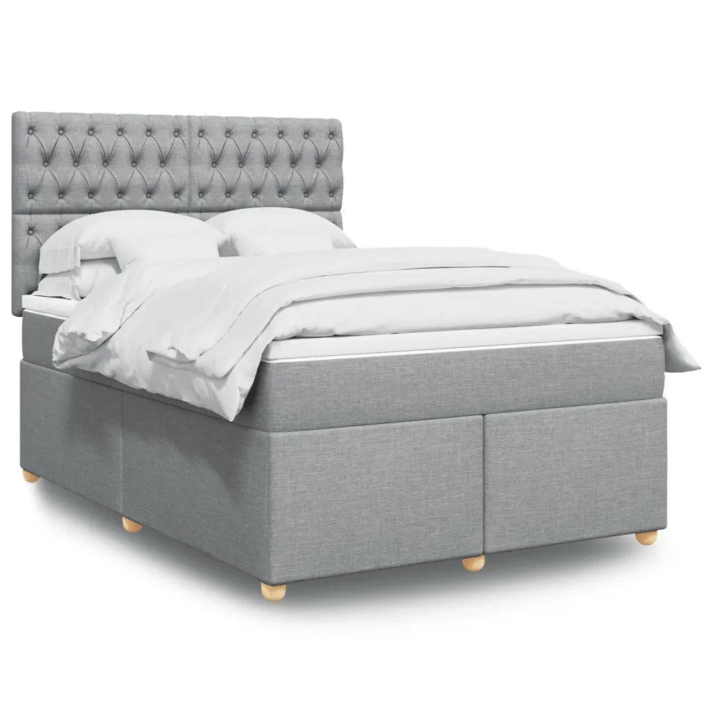 Giroletto a Molle con Materasso Grigio Chiaro 140x190cm Tessuto