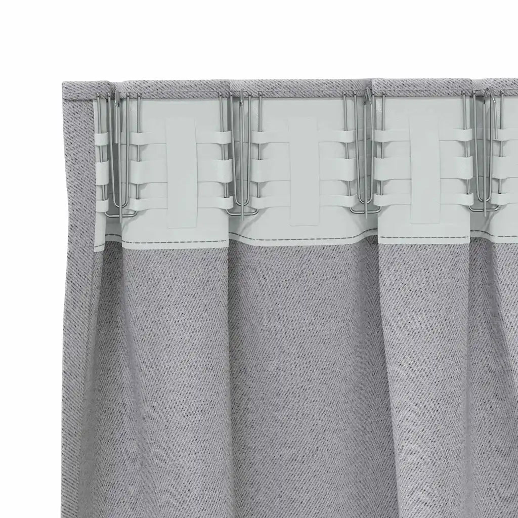 Tende Blackout con Anelli 2 pcs Grigio chiaro 245 x 140 cm 4107456