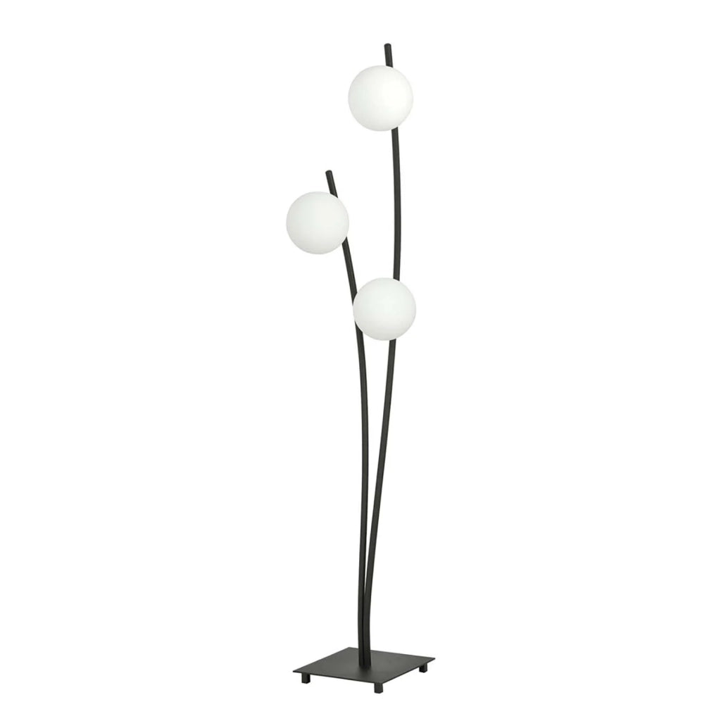 Piantana Contemporaneo Oceano Acciaio Nero 3 Luci E14 Ip20