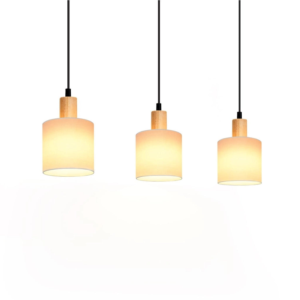 Lampada a sospensione ZMH bianca diametro 47 cm E14 paralume tessuto stile rustico vintage per sala da pranzo soggiorno