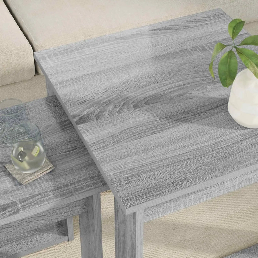 Set di Tavolini da Caffè 2 pcs Grigio Sonoma Legno multistrato 8000129