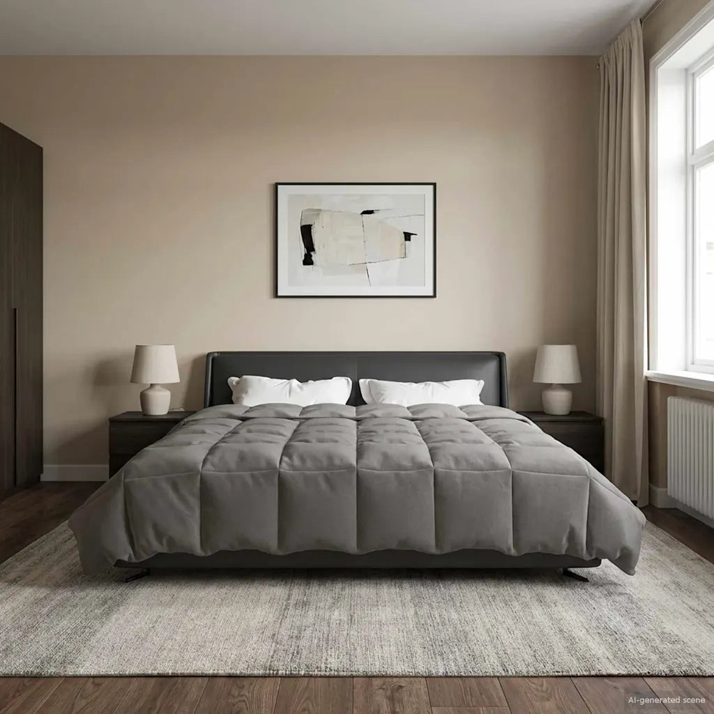 Duvet Estivo Trapuntato Grigio chiaro 220 x 260 cm Microfibra 42025927