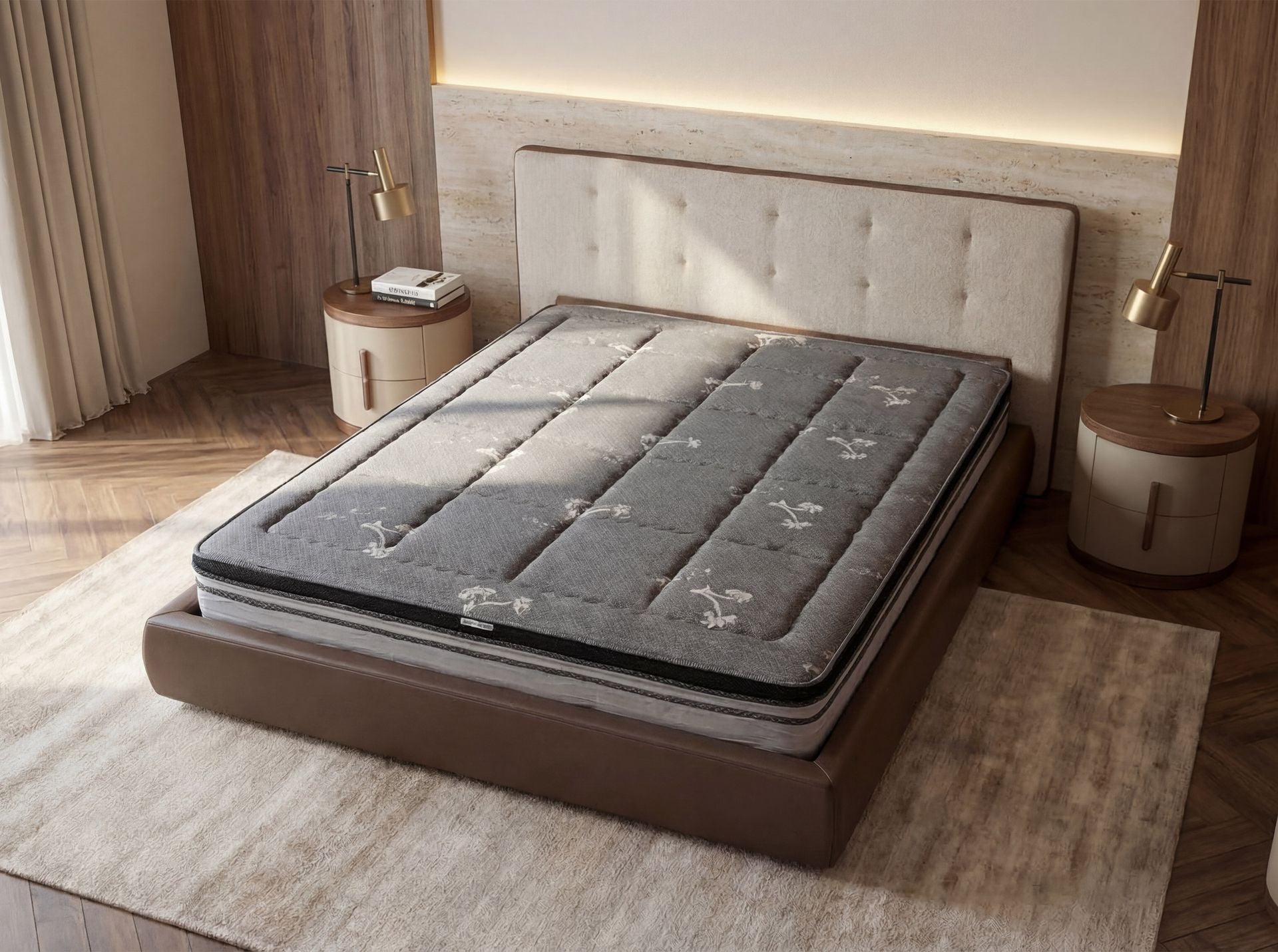 Materasso ibrido in lattice naturale con molle insacchettate indipendenti 180x200