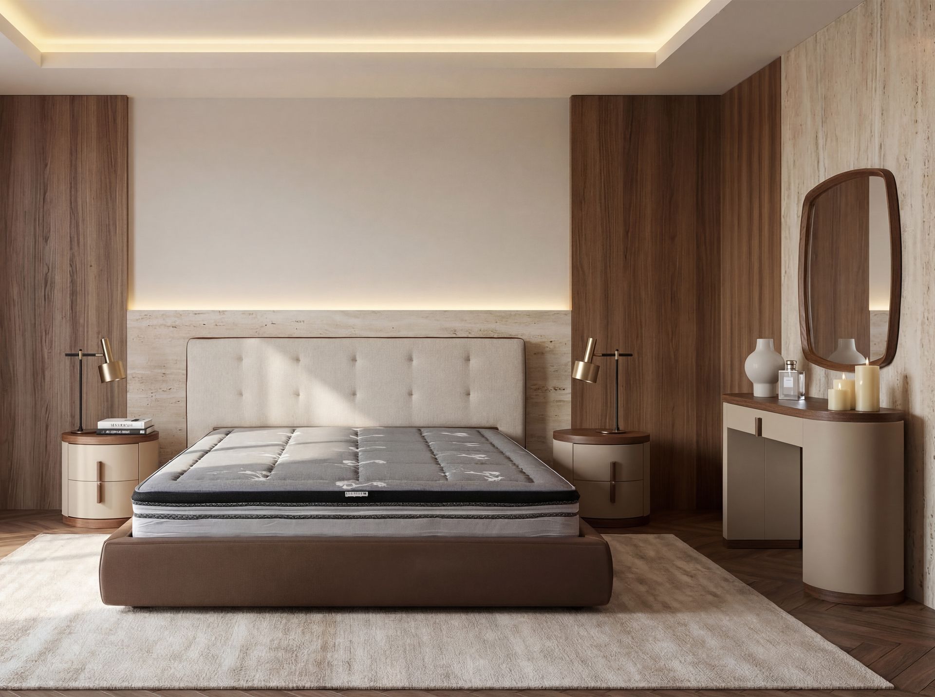Materasso ibrido in lattice naturale con molle insacchettate indipendenti 180x200