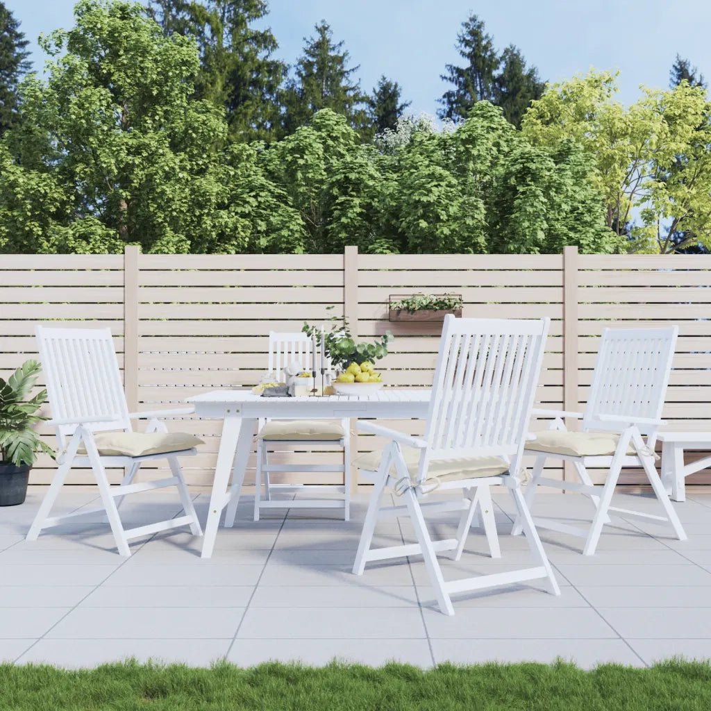 Cuscini per Sedia 4pz Bianco Crema 40x40x7 cm in Tessuto Oxford 361457