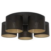 Plafoniera Luminex Loft Shade 5xE27 nera oro metallo
