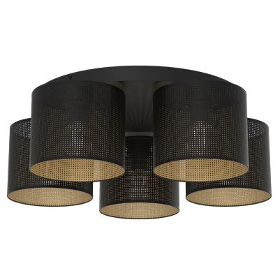 Plafoniera Luminex Loft Shade 5xE27 nera oro metallo