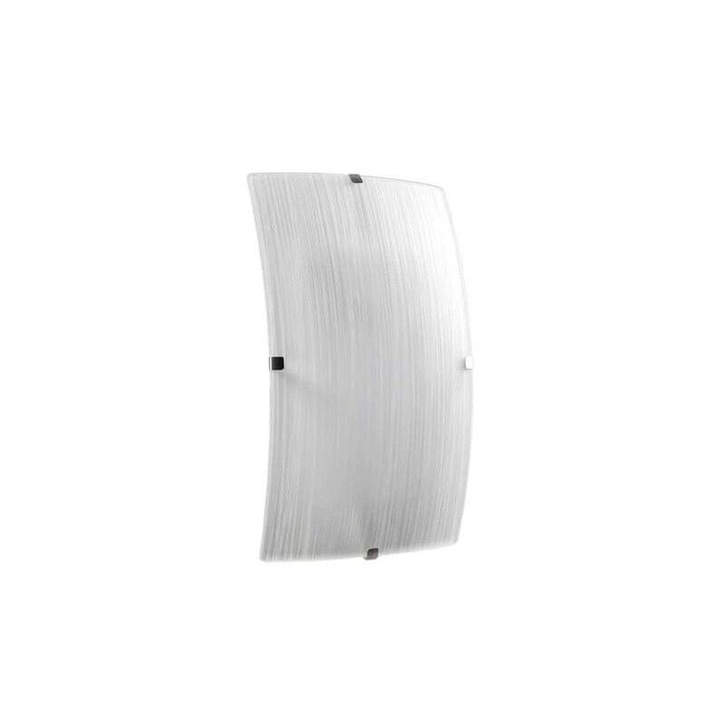 PLAFONIERA APPLIQUE RETTANGOLARE 30X18 CM CON DESIGN SATINATO COLORE BIANCO