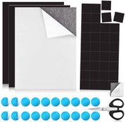 Set di magneti a secco DIN A4 composto da 3 piastre autoadesive 1MM magnetici con piastre metalliche a forma rotonda 30MM per cartelli di frigo, poster, hobby, foto, idee creative per l'etichettatura
