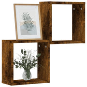 Mensole a Cubo 2 pz Rovere Fumo 30x15x30 cm