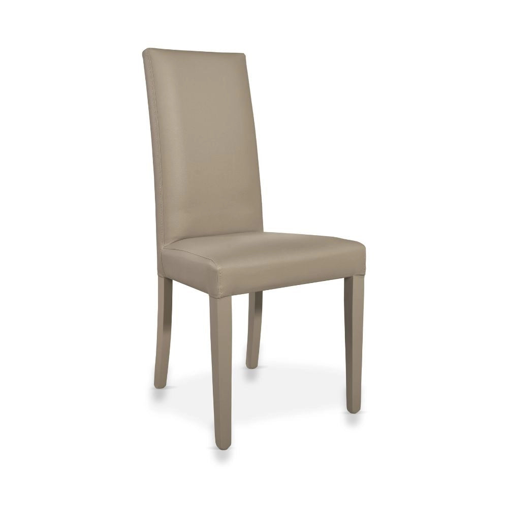 Set 2 Sedie ecopelle Nancy colore tortora
