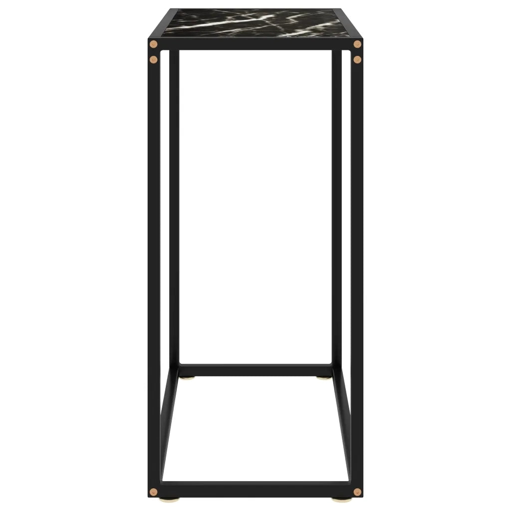 Tavolo Consolle | Tavolo d'Ingresso Nero 60x35x75 cm in Vetro Temperato