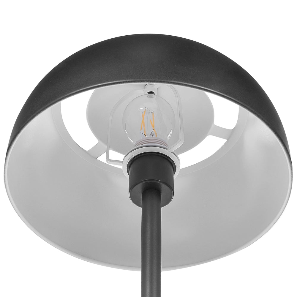 Lampada da terra in metallo Nero con base tonda paralume a cupola Glam Luce ambientale Soggiorno Illuminazione
