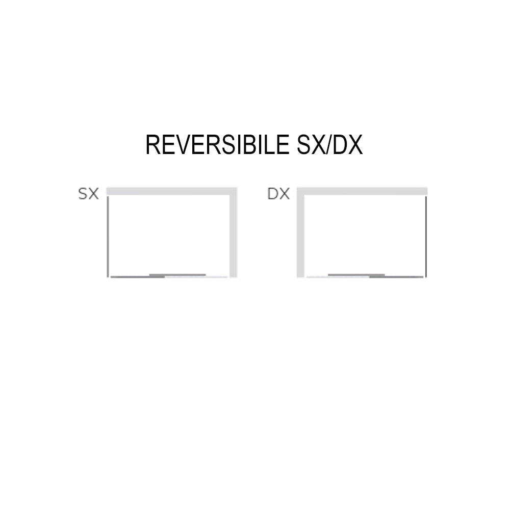 Parete fissa per box doccia con porta scorrevole slide bianca *** misure 78-80,5xh185 cm serigrafato, confezione 1