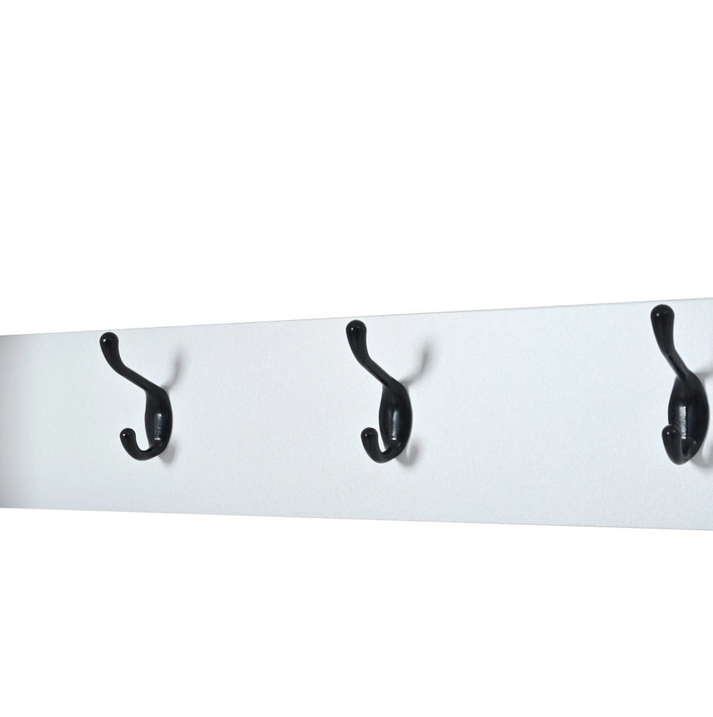 Mobile ingresso bianco con 8 ganci e 6 scarpiere ribaltabili