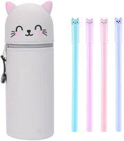 Set di Protezione in Silicone per Telefoni, 2 in 1 Standa  Telepisciatore con 4 Pennelli, Protezione in Silicone morbida per Ragazzi e Ragazze (Grigio)