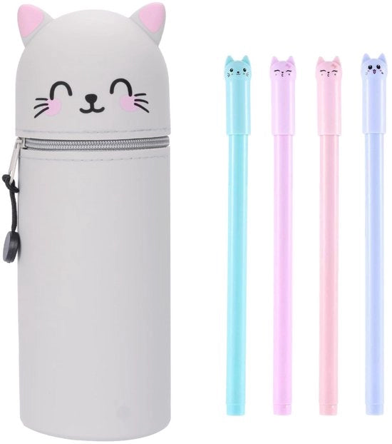 Set di Protezione in Silicone per Telefoni, 2 in 1 Standa  Telepisciatore con 4 Pennelli, Protezione in Silicone morbida per Ragazzi e Ragazze (Grigio)
