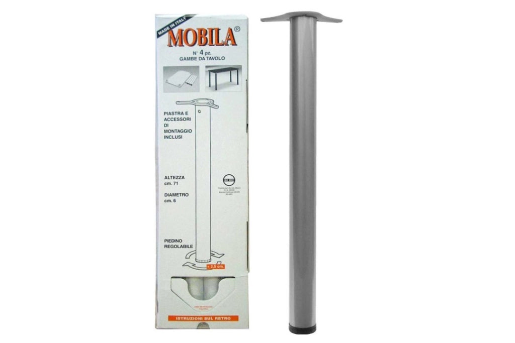 Set Gambe In Alluminio Per Tavolo Tonde 60X710 Pezzi 4 Mobilia - Masidef