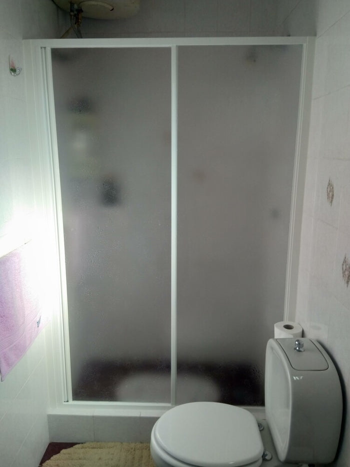 Box doccia acrilico - 2 lati, fisso piu' scorrevole - Misura: 70 x 95 x h185 