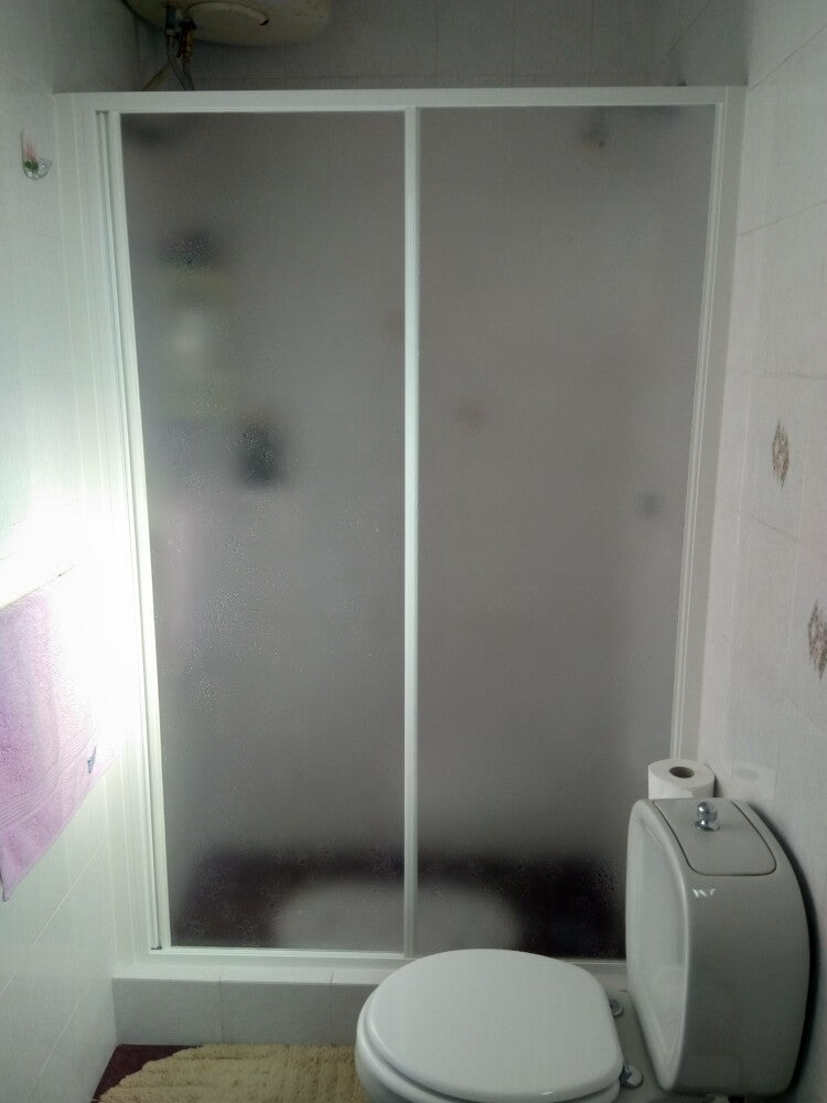 Box doccia acrilico - 2 lati, fisso piu' scorrevole - Misura: 90 x 95 x h185 