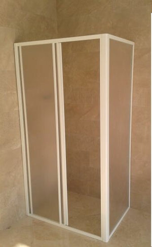 Box doccia acrilico - 2 lati, fisso piu' scorrevole - Misura: 80 x 95 x h185 