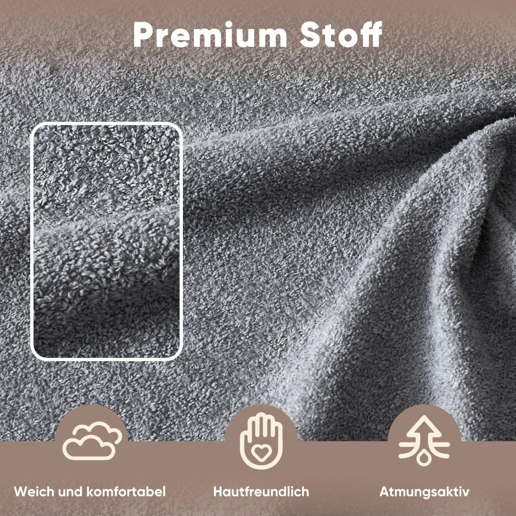 Divano letto pieghevole in flanella con schiuma ad alta densità e coperta grigio chiaro 131 × 32 × 32 cm