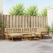 Set di divani da esterno con cuscino 7 pcs Naturale e Beige 3367851