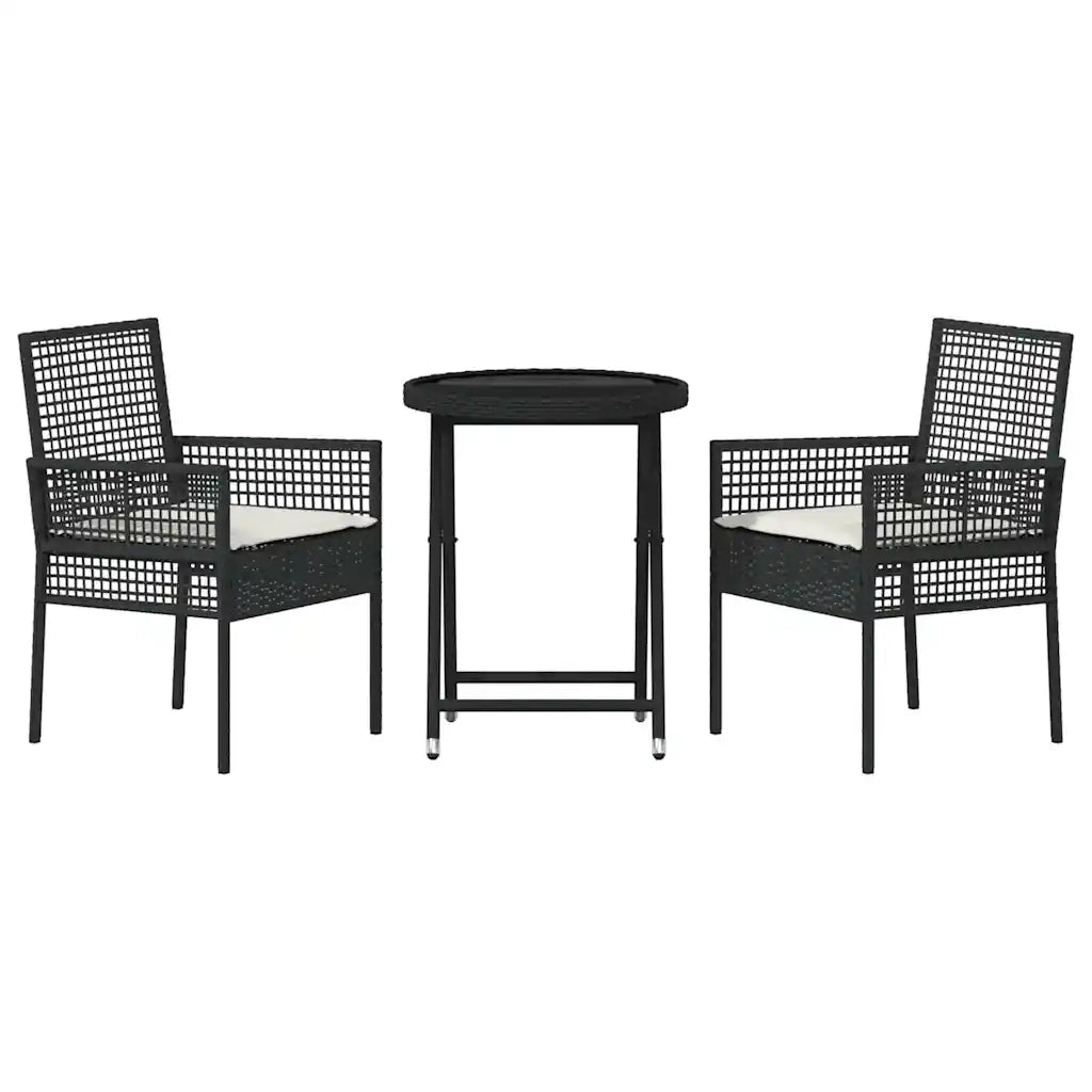 Set Bistro da Giardino 3 pcs Nero polyrattan 3334962