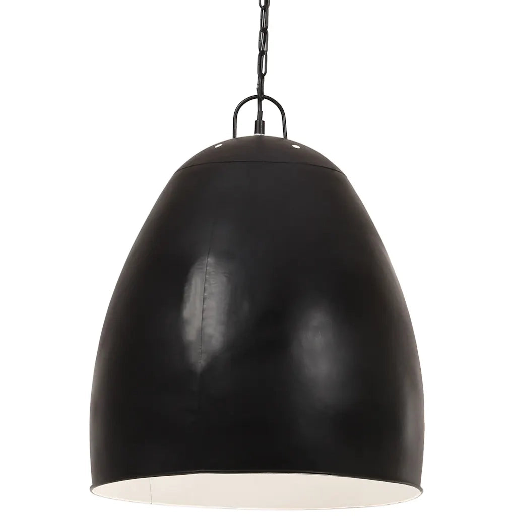Lampada a Sospensione Industriale 25 W Nera Rotonda 42 cm E27 320557