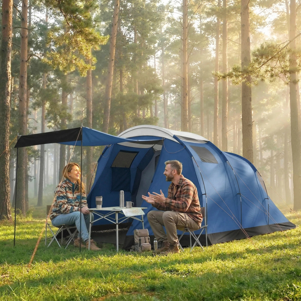 Tenda da campeggio tunnel 4 persone ¨C zephmum ¨C blu scuro 190x300x300 cm