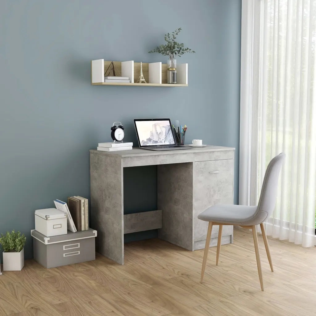 Scrivania Grigio Cemento 100x50x76 cm in Legno Multistratocod mxl 97324