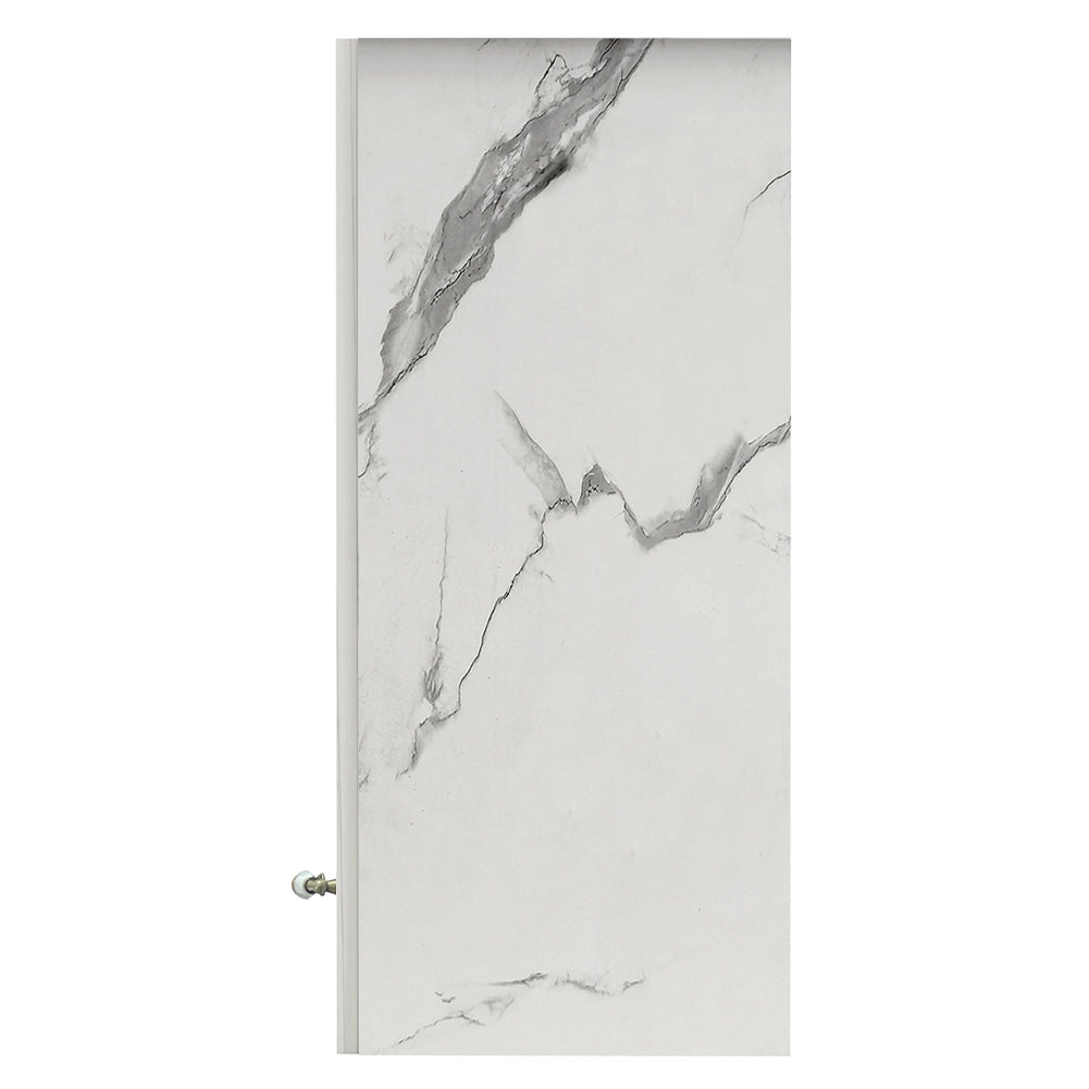 Pensile da Cucina Armadio Sospeso da Parete Doppia Anta in Legno Bianco Effetto Marmo
