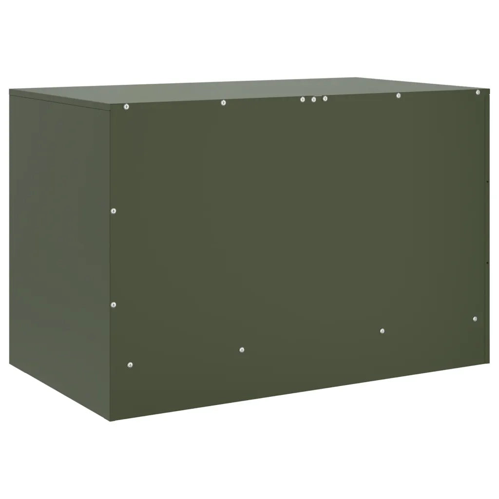 Mobili TV 2 pz Verde Oliva 67x39x44 cm in Acciaio 841700