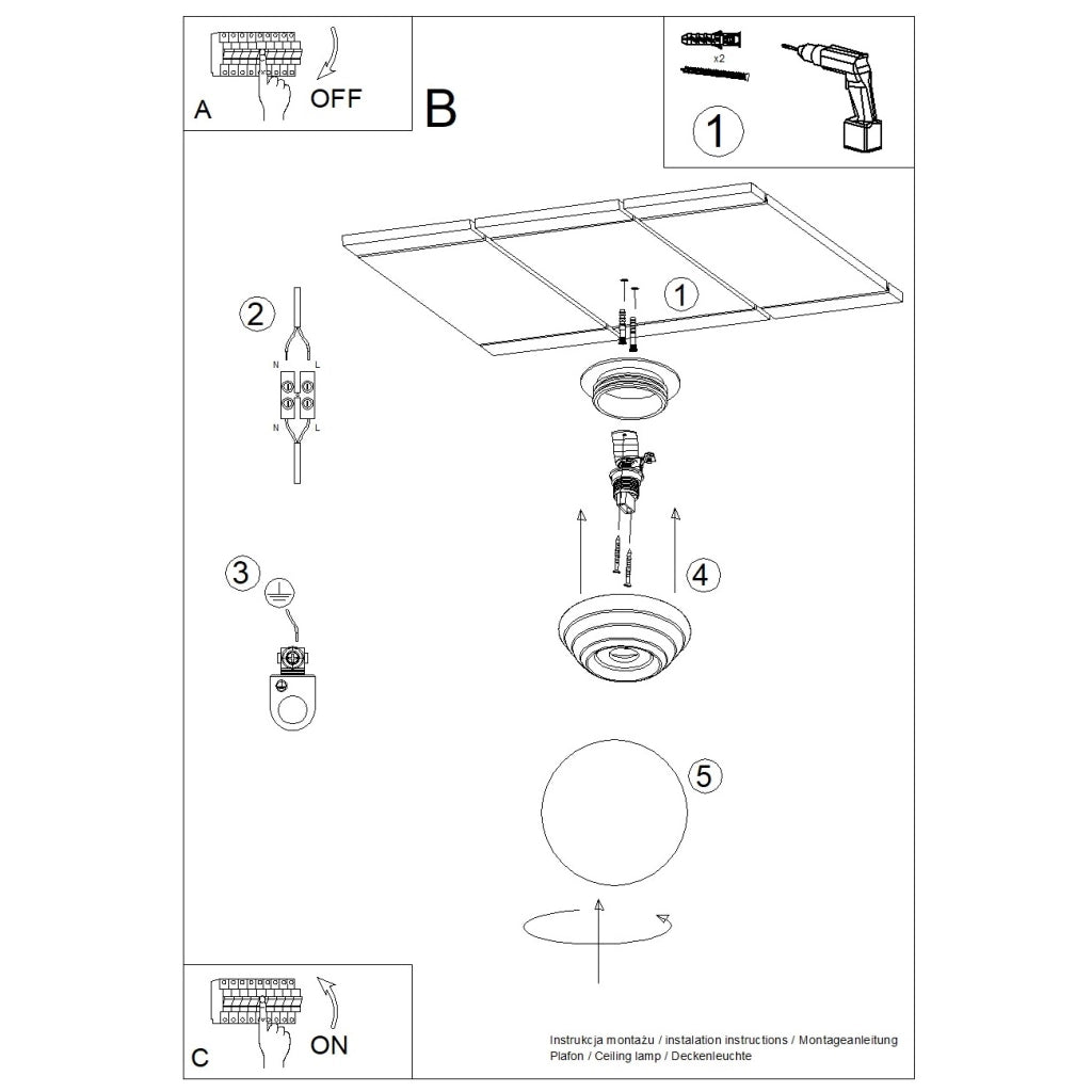 Lampada da soffitto ZORI pesca IP44