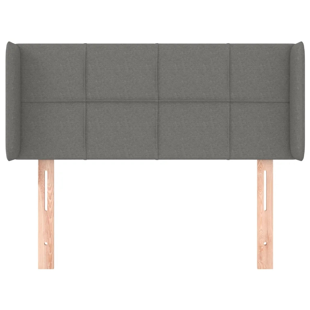 Testiera | Testata ad Orecchio Grigio Scuro 83x16x78/88 cm in Tessuto
