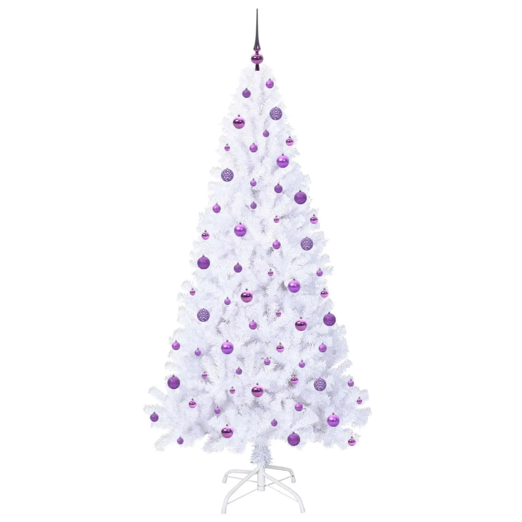 Albero di Natale | Decorazioni natalizie artificiale Bianco 210 cm PVC e Acciaio